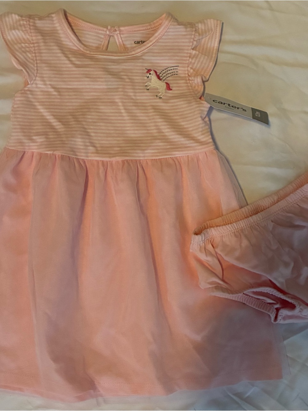 Carter's Light Pink Unicorn Tulle Dress with Bloomers